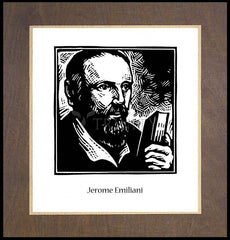 Wood Plaque Premium - St. Jerome Emiliani by J. Lonneman