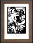 Wood Plaque Premium - Women's Stations of the Cross 10 - Jesus is Nailed to the Cross by J. Lonneman