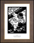 Wood Plaque Premium - Traditional Stations of the Cross 03 - Jesus Falls the First Time by J. Lonneman