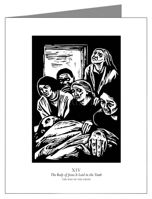 Traditional Stations of the Cross 14 - The Body of Jesus is Laid in the Tomb - Note Card Custom Text