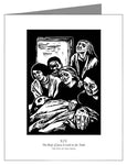 Custom Text Note Card - Traditional Stations of the Cross 14 - The Body of Jesus is Laid in the Tomb by J. Lonneman