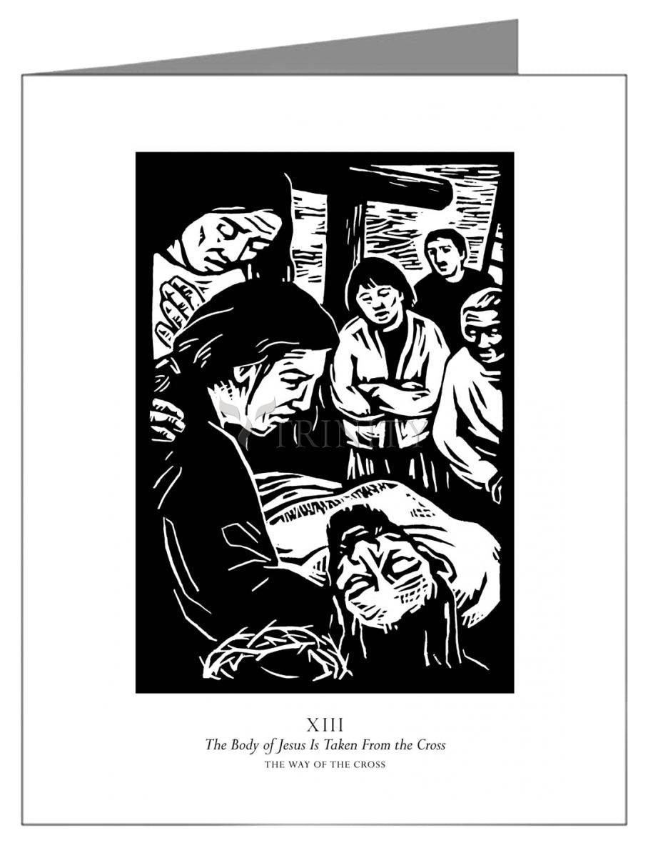 Traditional Stations of the Cross 13 - The Body of Jesus is Taken From the Cross - Note Card Custom Text