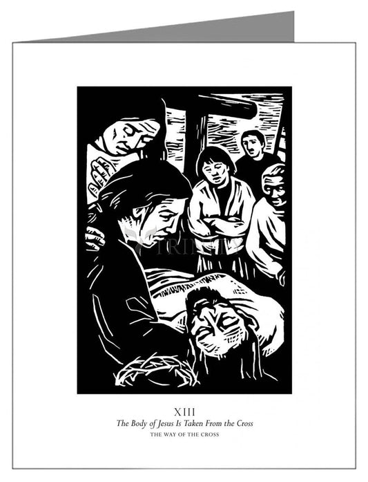 Traditional Stations of the Cross 13 - The Body of Jesus is Taken From the Cross - Note Card Custom Text