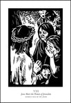 Wood Plaque - Women's Stations of the Cross 08 - Jesus Meets the Women of Jerusalem by J. Lonneman