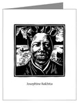 Custom Text Note Card - St. Josephine Bakhita by J. Lonneman