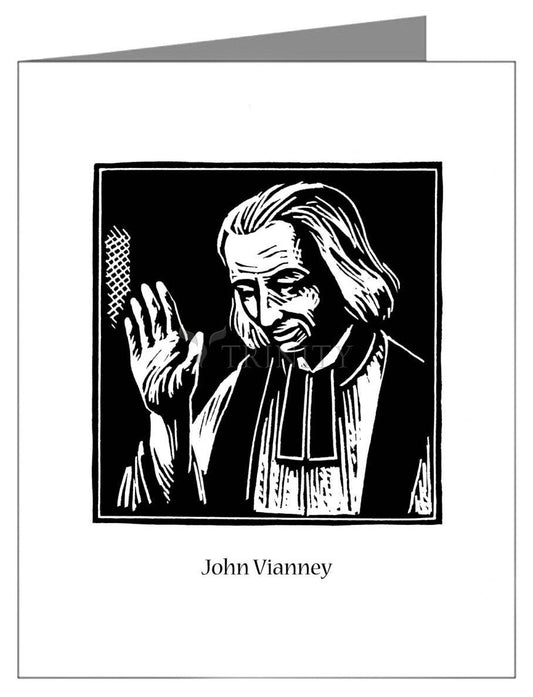 Saint John Vianney Statue, Clasped Hands, 3-1/2, Resin