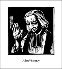 Wood Plaque - St. John Vianney by J. Lonneman