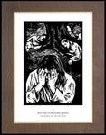 Wood Plaque Premium - Scriptural Stations of the Cross 01 - Jesus Prays in the Garden of Olives by J. Lonneman