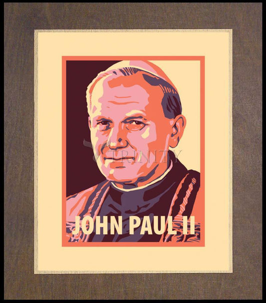 St. John Paul II - Wood Plaque Premium