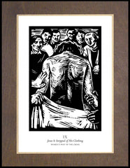 Wood Plaque Premium - Women's Stations of the Cross 09 - Jesus is Stripped of His Clothing by J. Lonneman