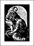 Wood Plaque - Jesus Washing Peter's Feet by J. Lonneman