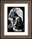 Wood Plaque Premium - Jesus Washing Peter's Feet by J. Lonneman