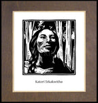 Wood Plaque Premium - St. Kateri Tekakwitha by J. Lonneman