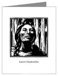 Custom Text Note Card - St. Kateri Tekakwitha by J. Lonneman