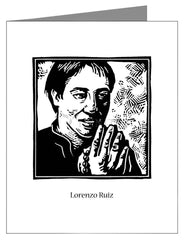 Custom Text Note Card - St. Lorenzo Ruiz by J. Lonneman