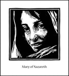 Wood Plaque - Mary of Nazareth by J. Lonneman