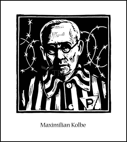 St. Maximilian Kolbe - Wood Plaque