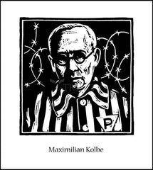 Wood Plaque - St. Maximilian Kolbe by J. Lonneman