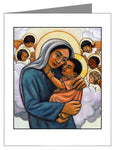 Custom Text Note Card - Madonna and Child with Cherubs by J. Lonneman