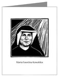 Custom Text Note Card - St. Maria Faustina Kowalska by J. Lonneman