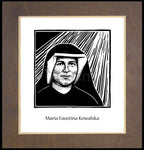 Wood Plaque Premium - St. Maria Faustina Kowalska by J. Lonneman