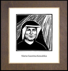 Wood Plaque Premium - St. Maria Faustina Kowalska by J. Lonneman