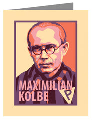 Custom Text Note Card - St. Maximilian Kolbe by J. Lonneman