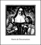 Wood Plaque - St. Marie of the Incarnation by J. Lonneman