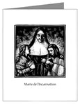 Custom Text Note Card - St. Marie of the Incarnation by J. Lonneman