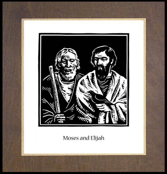 Moses and Elijah - Wood Plaque Premium