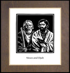 Wood Plaque Premium - Moses and Elijah by J. Lonneman
