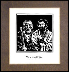 Wood Plaque Premium - Moses and Elijah by J. Lonneman