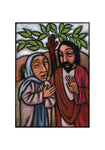 Holy Card - Lent, 5th Sunday - Martha Pleads With Jesus by J. Lonneman