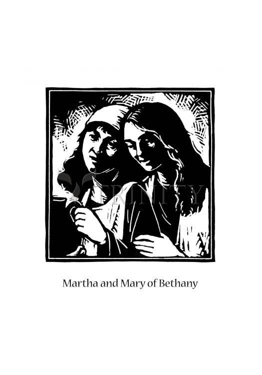 St. Martha and Mary - Holy Card