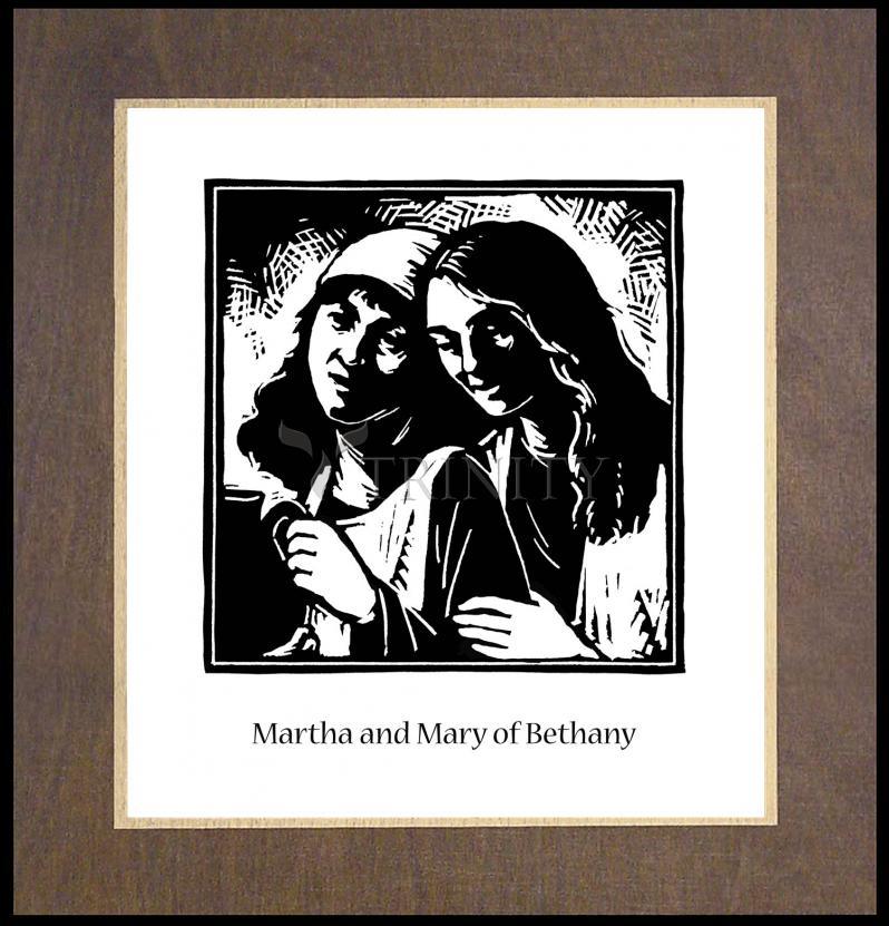 St. Martha and Mary - Wood Plaque Premium