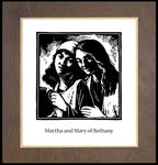Wood Plaque Premium - St. Martha and Mary by J. Lonneman