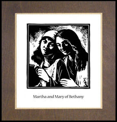 Wood Plaque Premium - St. Martha and Mary by J. Lonneman