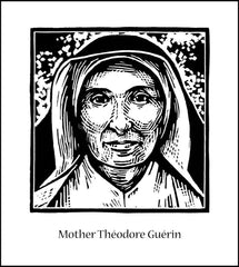 Wood Plaque - St. Mother Théodore Guérin by J. Lonneman