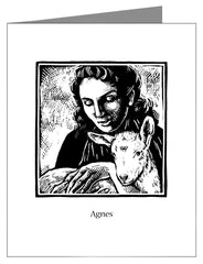 Custom Text Note Card - St. Agnes by J. Lonneman