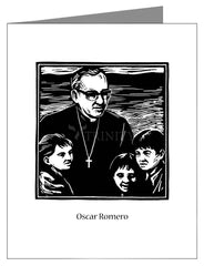 Custom Text Note Card - St. Oscar Romero by J. Lonneman