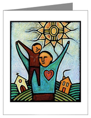 Custom Text Note Card - Parent and Child by J. Lonneman