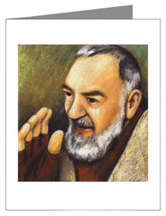 Custom Text Note Card - St. Padre Pio by J. Lonneman