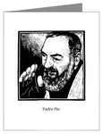 Custom Text Note Card - St. Padre Pio by J. Lonneman