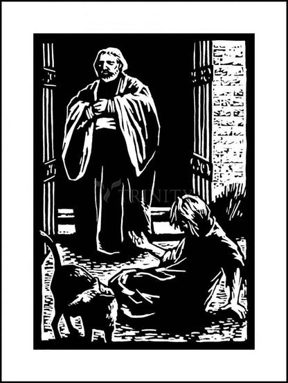 St. Lazarus and Rich Man - Wood Plaque