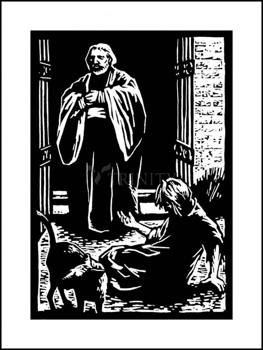 St. Lazarus and Rich Man - Wood Plaque