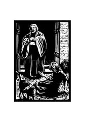 Holy Card - St. Lazarus and Rich Man by J. Lonneman