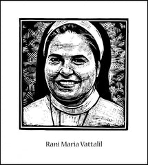 Wood Plaque - St. Rani Maria Vattalil by J. Lonneman