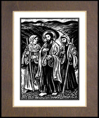 Wood Plaque Premium - Road to Emmaus by J. Lonneman