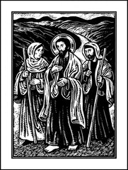 Wood Plaque - Road to Emmaus by J. Lonneman