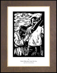 Wood Plaque Premium - Traditional Stations of the Cross 05 - Simon Helps Carry the Cross by J. Lonneman